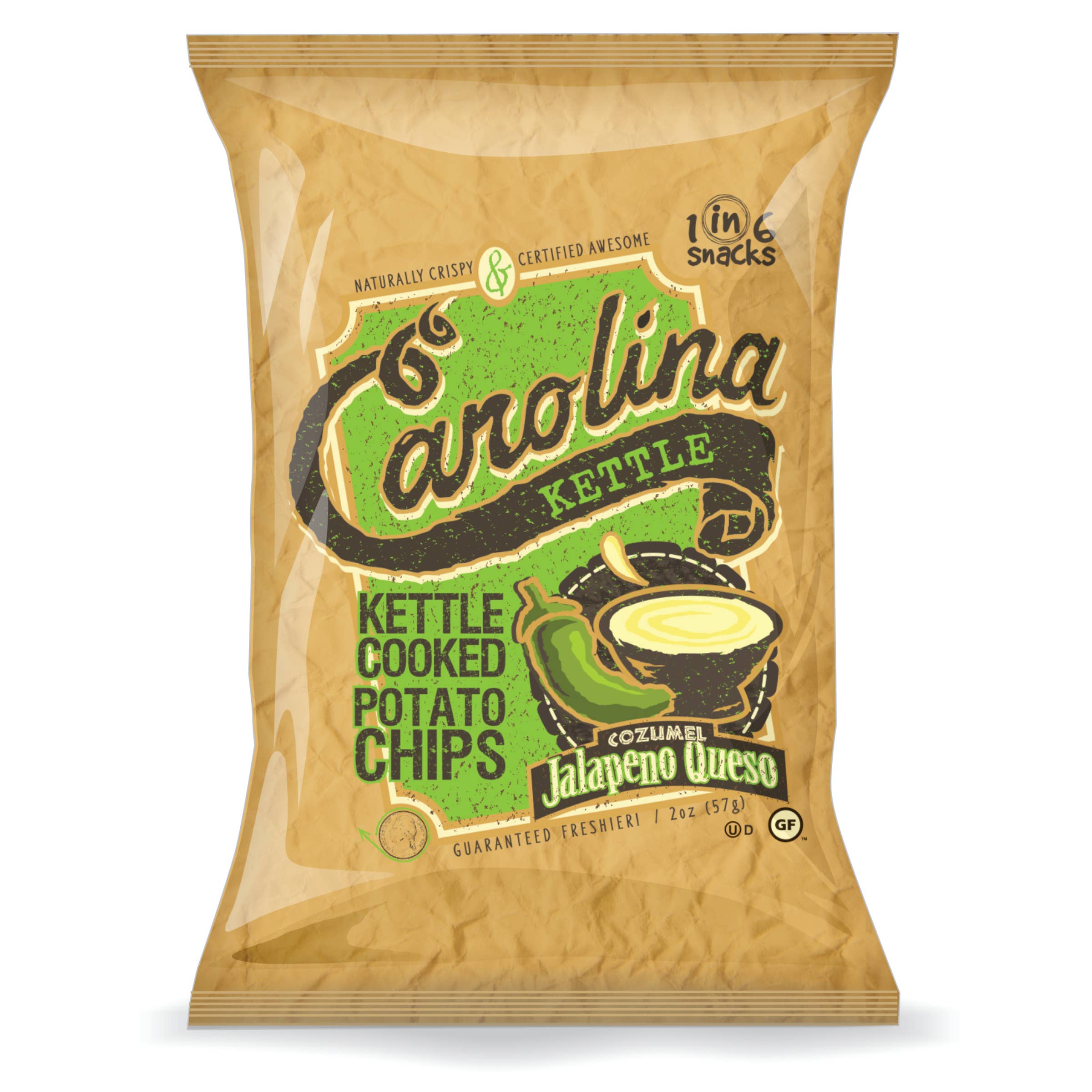 Jalapeno Queso Carolina Kettle Potato Chips 2 oz Case (20)