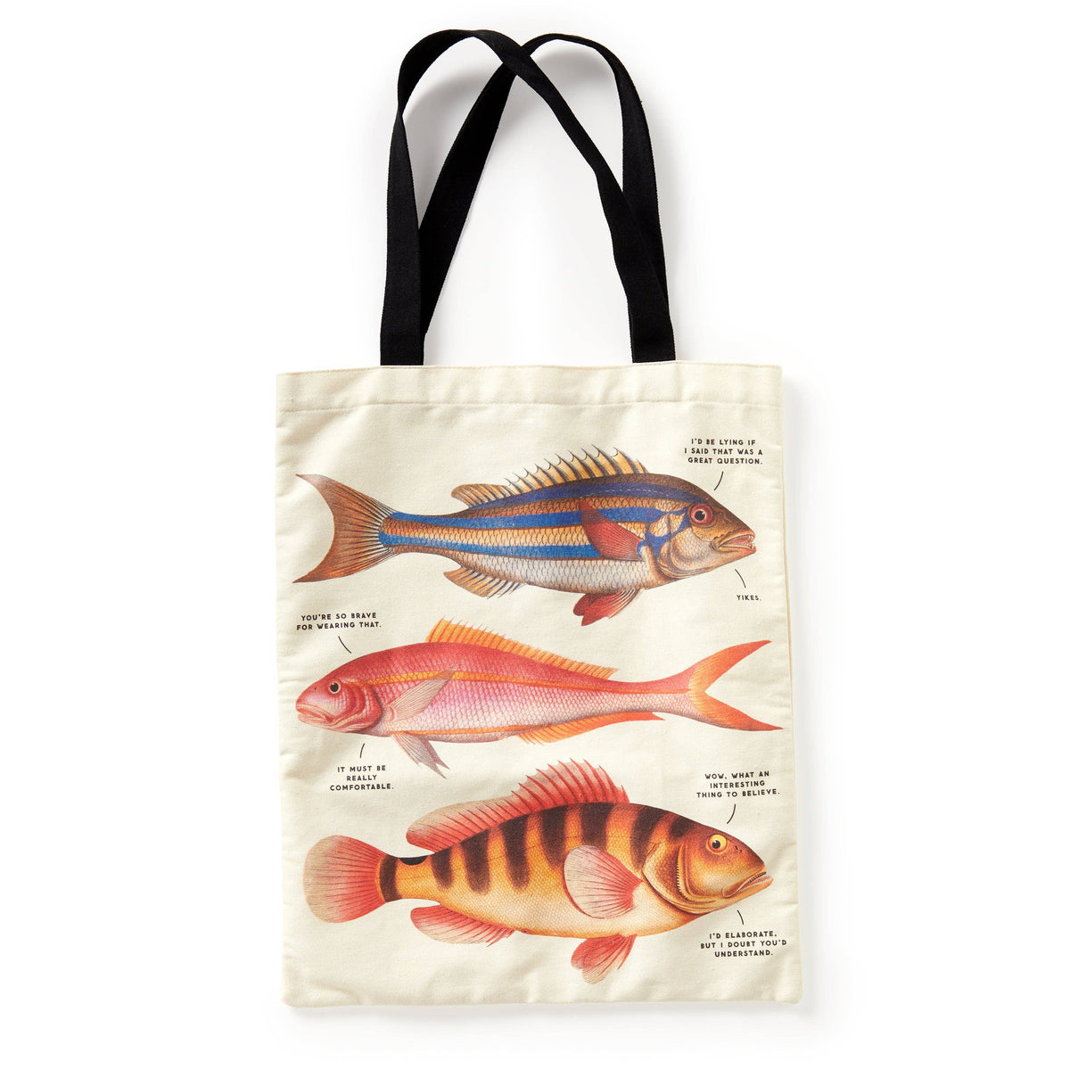 Brass Monkey Judgy Fish Canvas Tote