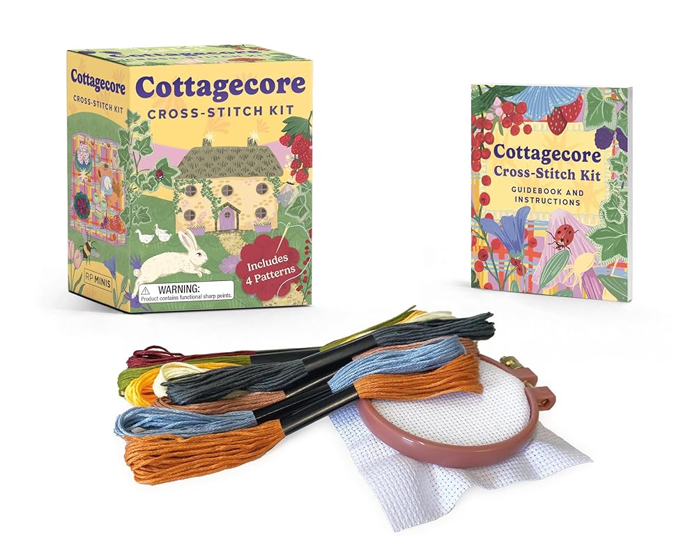 Cottagecore Cross-Stitch Kit: Includes 4 patterns (RP Minis) cover image