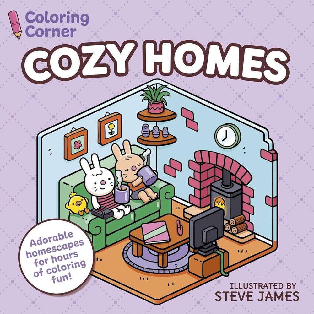 Coloring Corner: Cozy Homes: Adorable Homescapes for Hours of Coloring Fun cover image