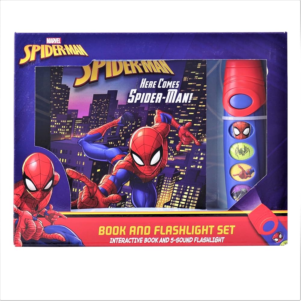 Marvel Spider-man - Pop-Up Board Book and Sound Flashlight Toy Set - PI Kids (Play-A-Sound) cover image