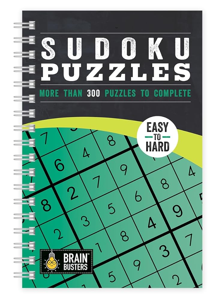 Sudoku: Over 200 Puzzles & Solutions, Easy to Hard Puzzles for Adults, Spiral-Bound (Brain Busters) cover image