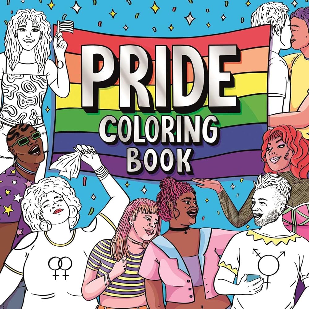 Pride Coloring Book: Express Yourself and Celebrate the LGBTQ+ Community cover image