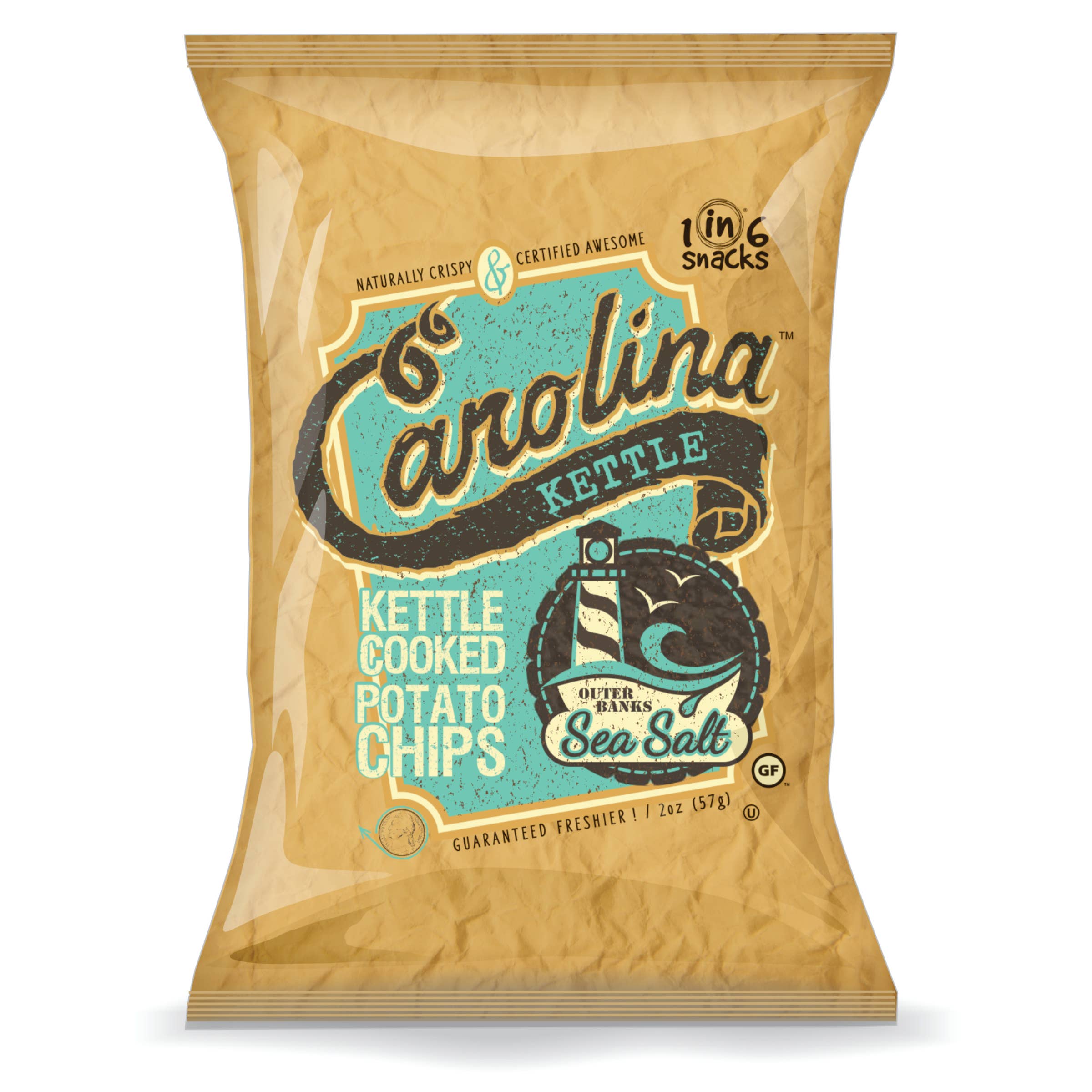Sea Salt Carolina Kettle Chips 2 oz  Case (20)