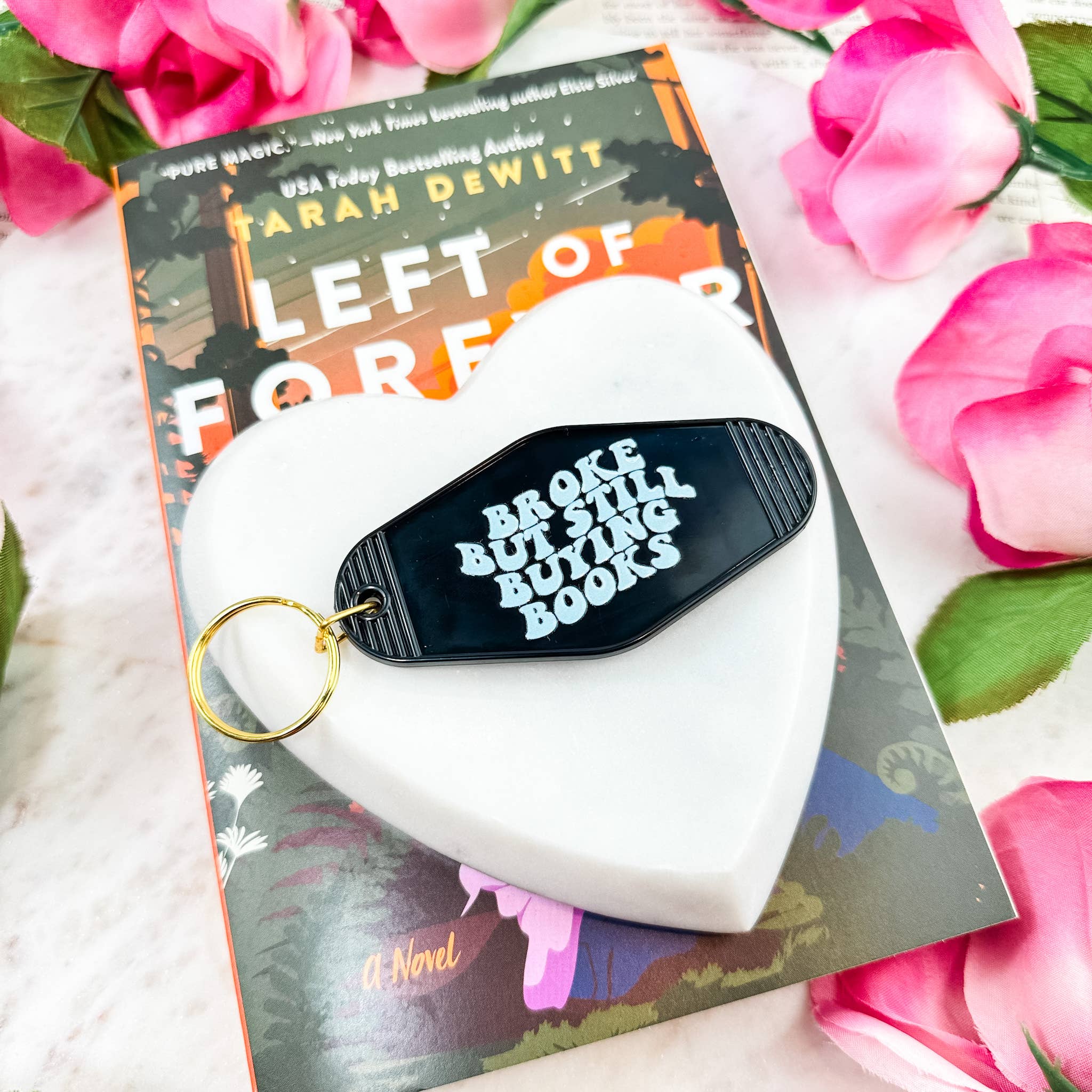 Broke But Still Buying Books Motel Keychain
