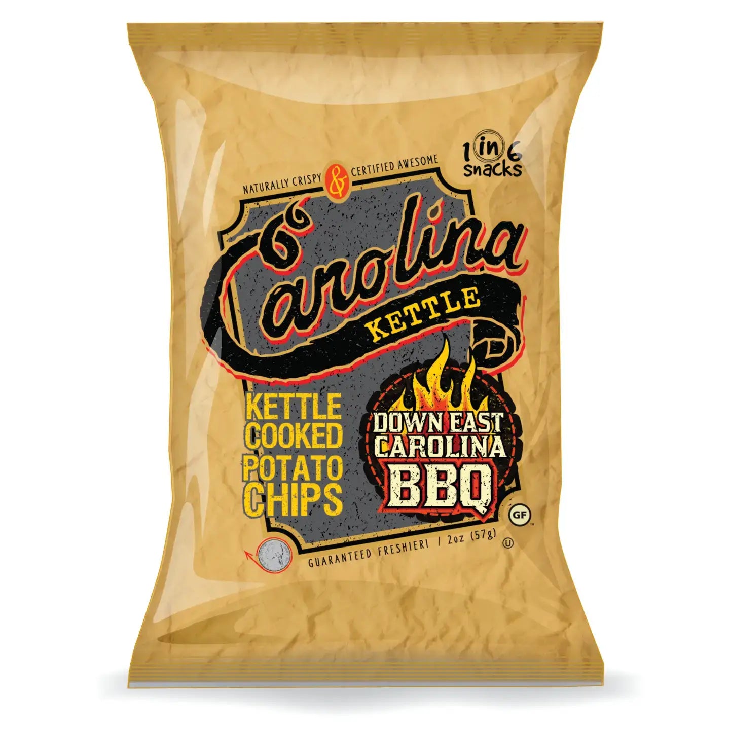 BBQ Carolina Kettle Chips 5 oz Case (14)