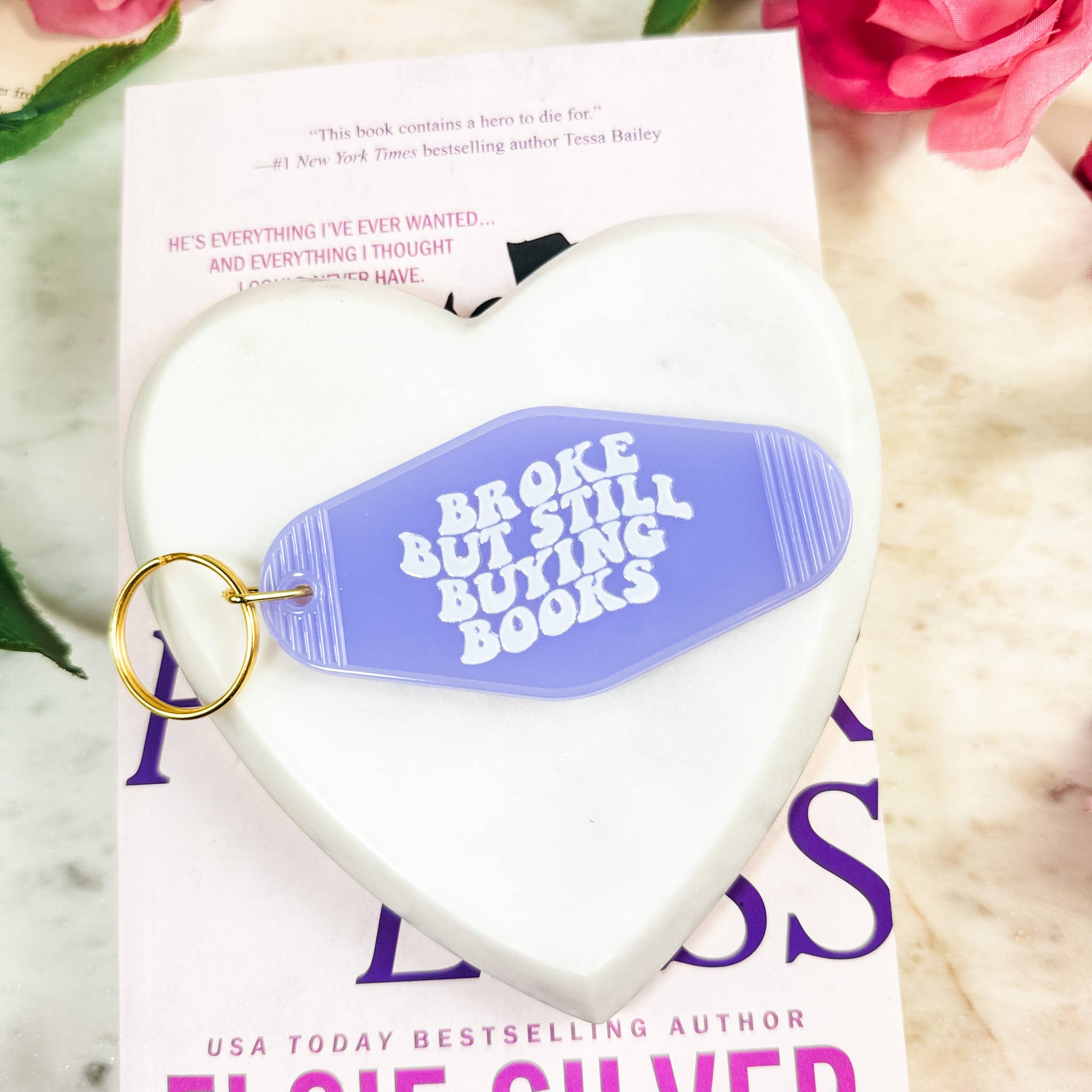 Broke But Still Buying Books Motel Keychain