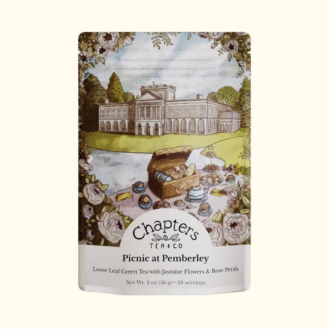 Picnic at Pemberley (Blooming Jasmine Rose Petal Green Tea) 2oz