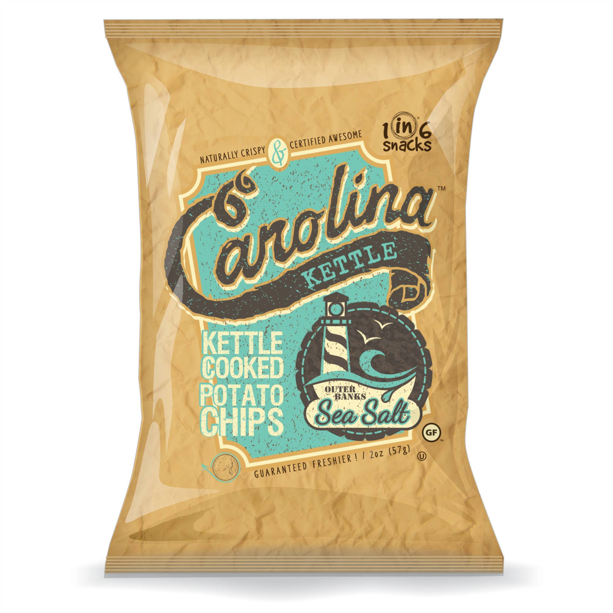Sea Salt Carolina Kettle Chips 1 oz Case Case(28)