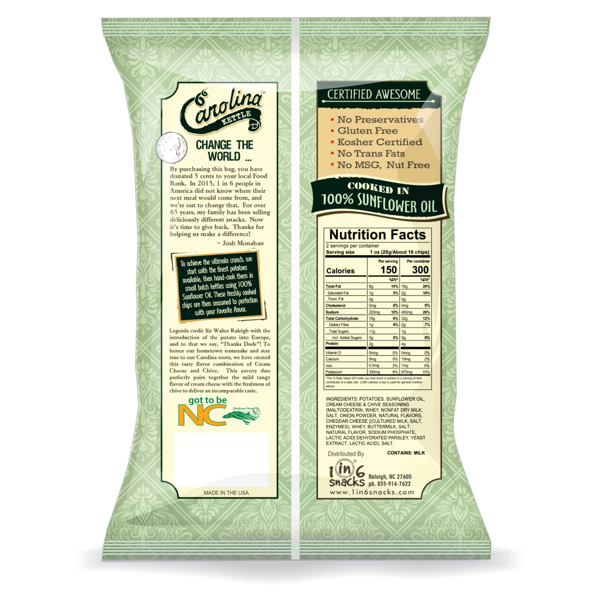 Cream Cheese & Chives Carolina Kettle 2 oz (case of 20 bags)