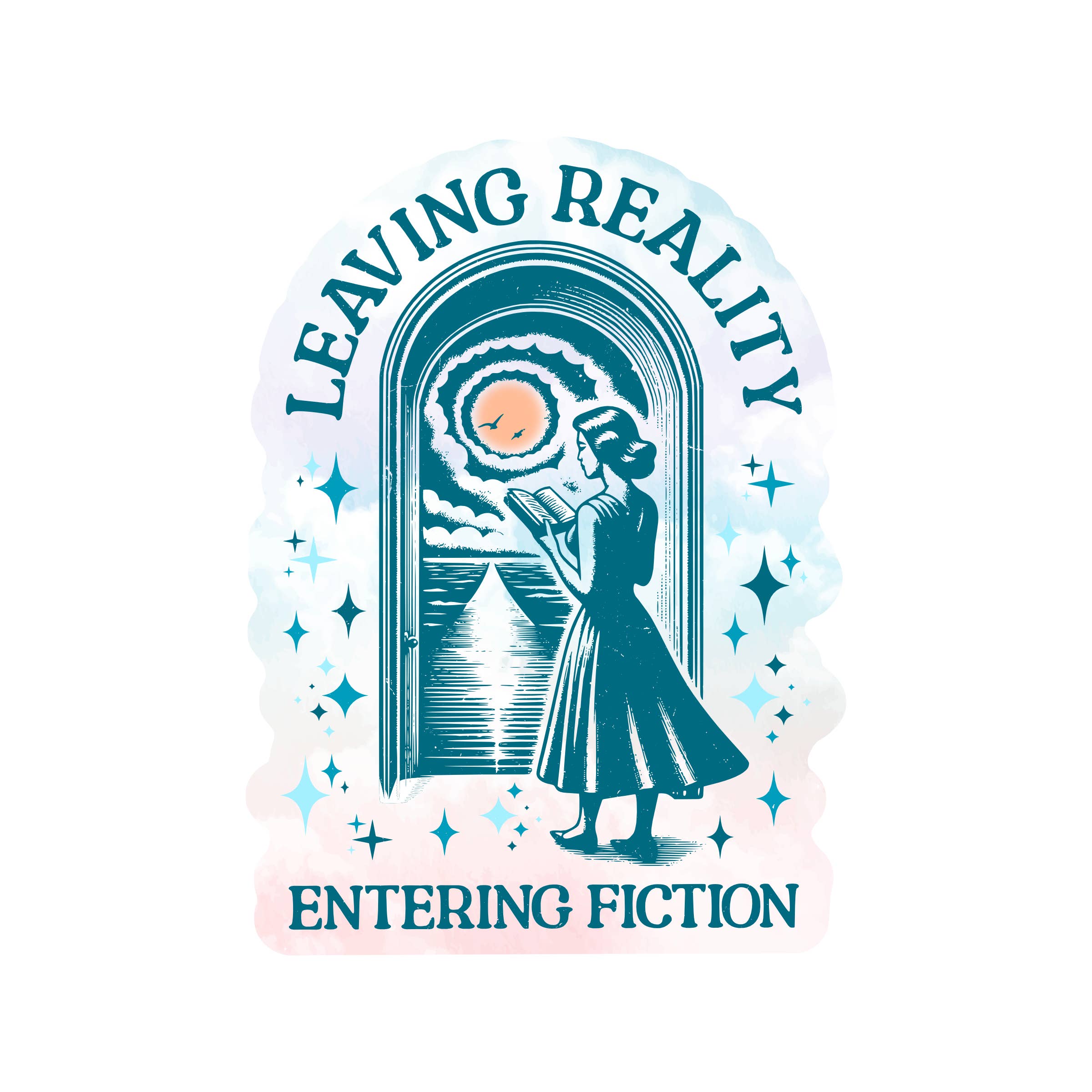 Book Lover Reading Escape Cute High Quality Vinyl Sticker