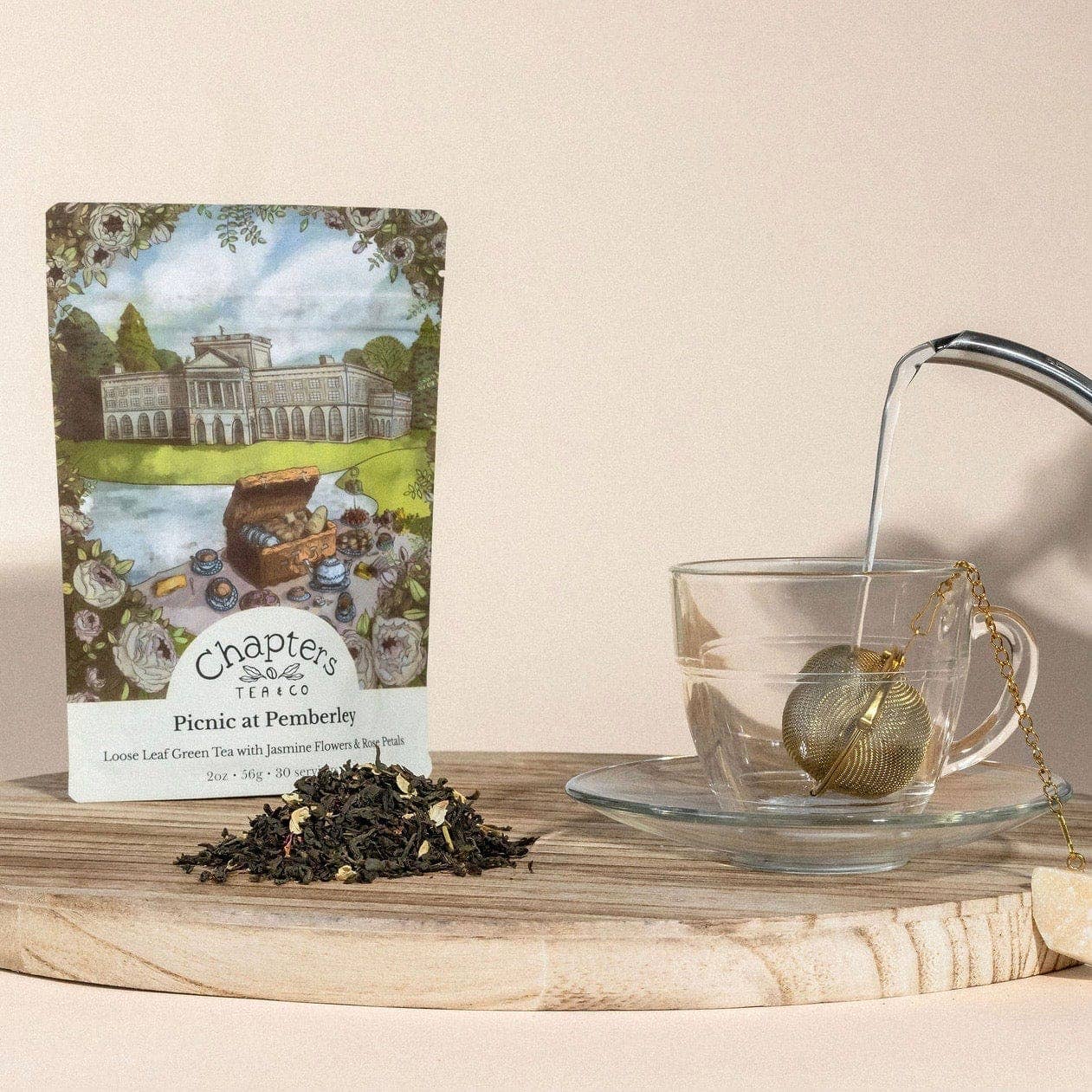 Picnic at Pemberley (Blooming Jasmine Rose Petal Green Tea) 2oz