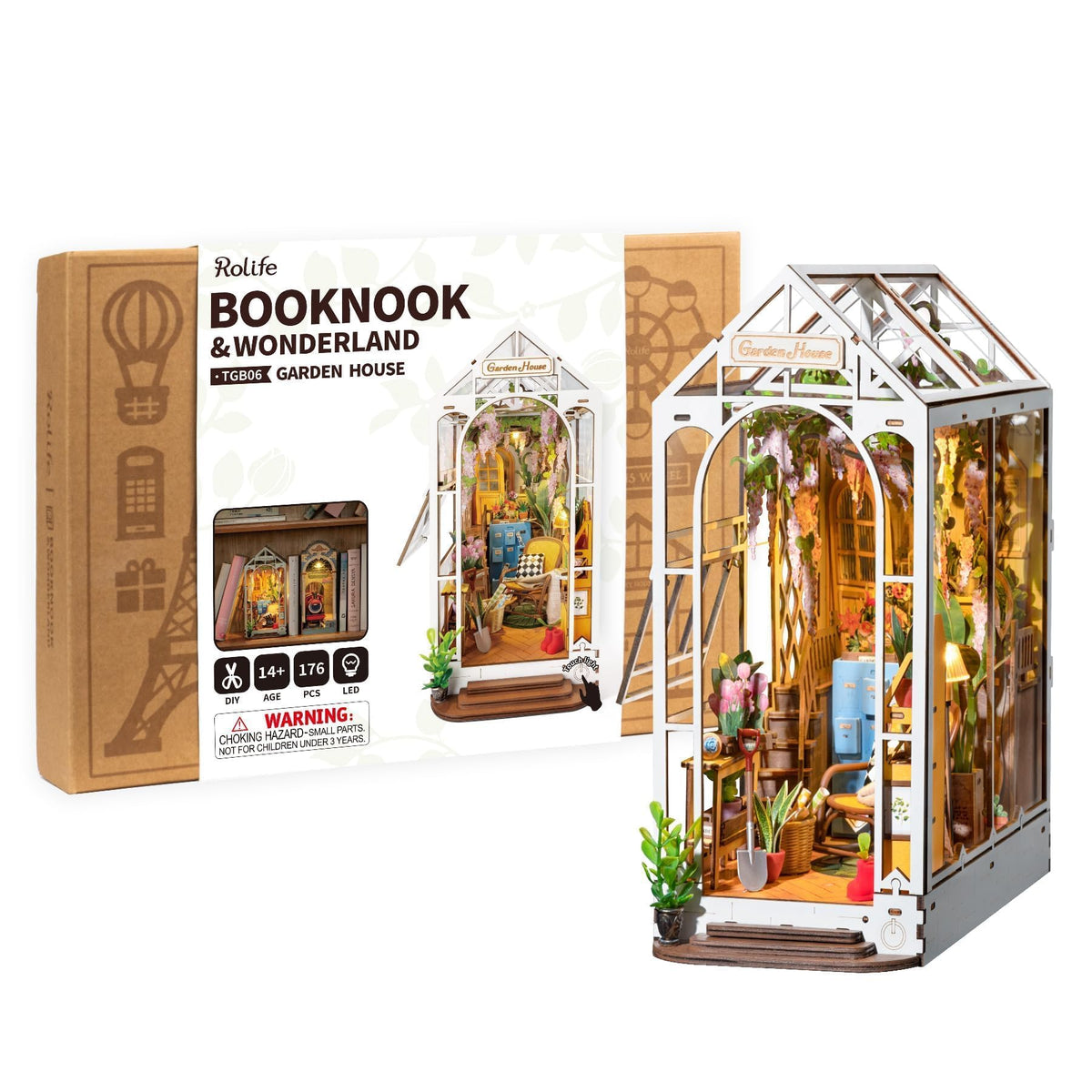 Rolife Book Nook Garden House TGB06